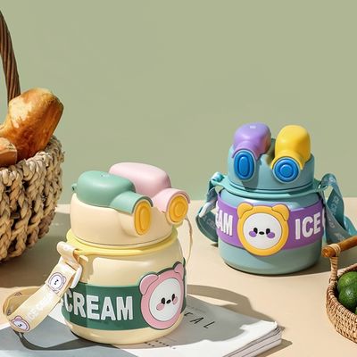 Custom Logo Accepted Cute Design Portable 850ml Double Drink Cup Thermos for Children