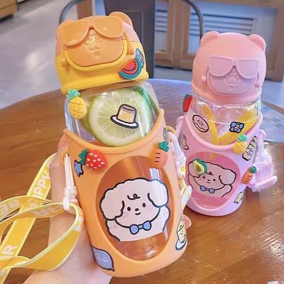 Large Capacity Portable Straw Drinking Water Bottle Cup for Outdoor Sports Many Colors