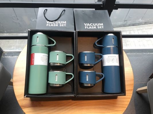 Custom Logo 500ml Stainless Steel Thermos Flask Water Bottle Business Cup With 3 LIDS