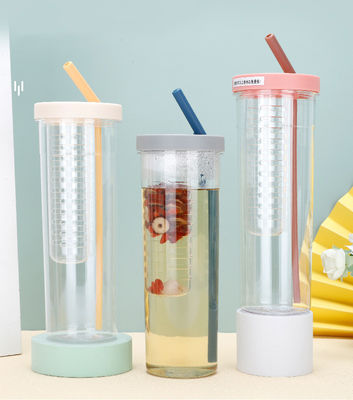 Large Capacity Outdoor Portable Straw Juice Drinking Water Bottle Cup With Tea Barn Custom Logo Plastic