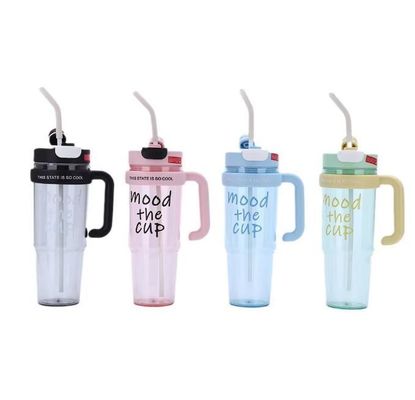 Girls' Outdoor Sports and Travel Companion 900ml Plastic Water Cup with Spray Function