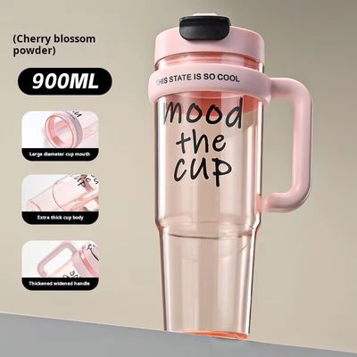 Girls' Outdoor Sports and Travel Companion 900ml Plastic Water Cup with Spray Function