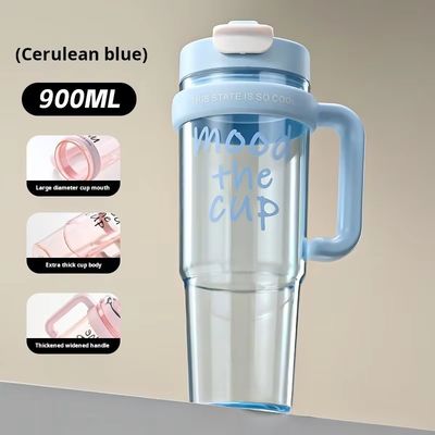 Girls' Outdoor Sports and Travel Companion 900ml Plastic Water Cup with Spray Function