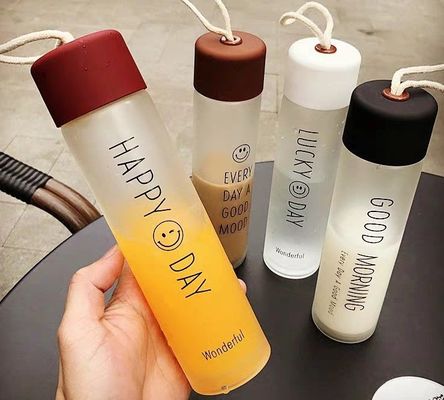 Stocked 400ml Glass Water Bottle for Hiking and Outdoor Activities Custom Made Accepted