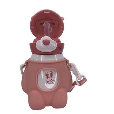 442.3g Big Capacity Stainless Steel Vacuum Flask with Cute Big Ears Rabbit Back Strap