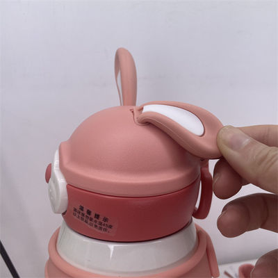 442.3g Big Capacity Stainless Steel Vacuum Flask with Cute Big Ears Rabbit Back Strap