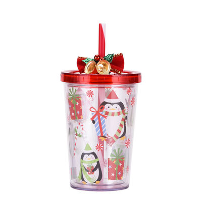 Unisex Custom Christmas Gift Double-layer Drinking Water Cup With Bell and Accessories