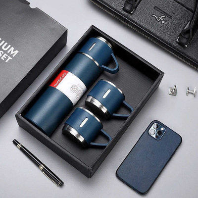 Capacity 500ml Customized Corporate Gift Set with Stainless Steel Water Bottle and Lids