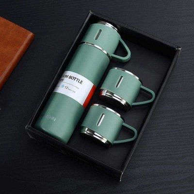 Capacity 500ml Customized Corporate Gift Set with Stainless Steel Water Bottle and Lids