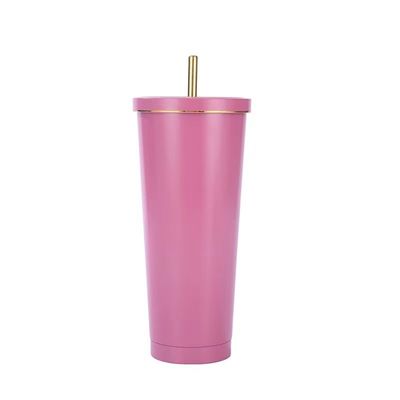 Hot 304 Stainless Steel Straw Cup Large-capacity Vacuum Coffee Cup with Custom Color