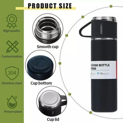 Custom Printing Logo 500ml Water Bottles with Insulated Stainless Steel Vacuum Flasks