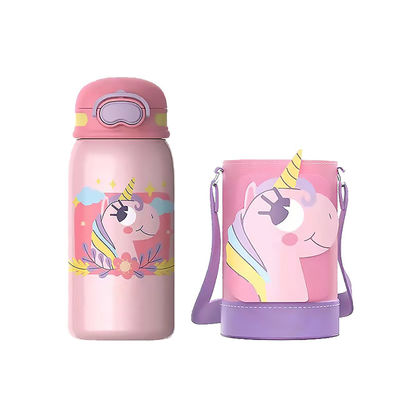 Blue Kids Stainless Steel Vacuum Double Wall Wide Mouth Sports Insulated Water Bottle