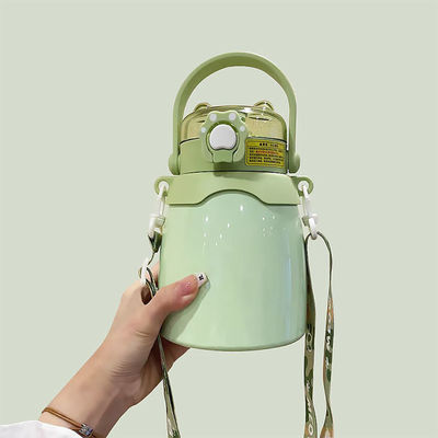 CLASSIC Design Style Large Capacity 1000ml Big Belly Sports Water Bottle With Straw