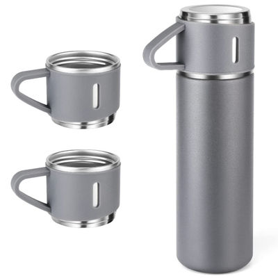 Business Fathers Day Vacuum Flask Gift Set 500ml Insulation Bottle with 2 Cups and Lid