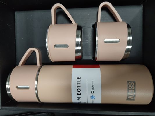 Business Fathers Day Vacuum Flask Gift Set 500ml Insulation Bottle with 2 Cups and Lid