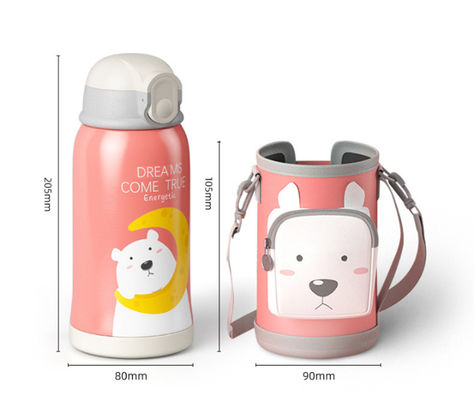 Vacuum Flasks Thermoses Hot Cartoon Stainless Steel Kids Water Bottle with 3 Lids