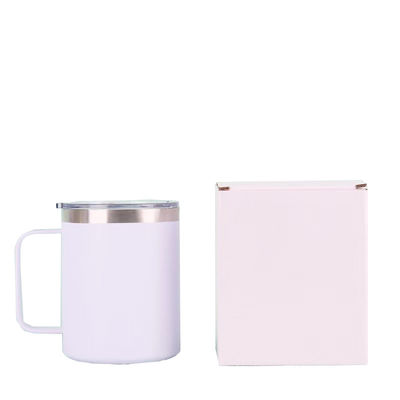 Custom Logo 12 oz 304 Stainless Steel Coffee Cup Outdoor Camping Portable Mug with Handle