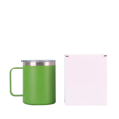 Custom Logo 12 oz 304 Stainless Steel Coffee Cup Outdoor Camping Portable Mug with Handle