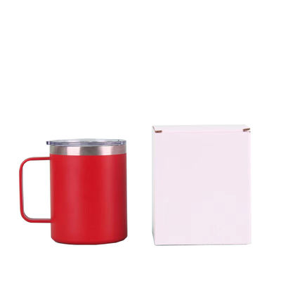 Custom Logo 12 oz 304 Stainless Steel Coffee Cup Outdoor Camping Portable Mug with Handle