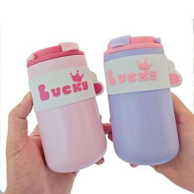 420ml Stainless Steel Water Tumbler Vaccum Flask Double Wall Insulated Bottle Travel Coffee Cup With Handle Lid