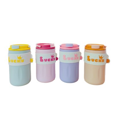 420ml Stainless Steel Water Tumbler Vaccum Flask Double Wall Insulated Bottle Travel Coffee Cup With Handle Lid