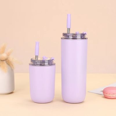 MUGS 10oz/16oz Double Wall Cute Small For School With Straw Lid Cup Stainless Steel Kids Tumbler