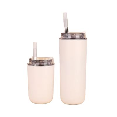 500ml Custom Logo Double Wall 304 Stainless Steel Vacuum Cup Coffee Tumbler With Straw