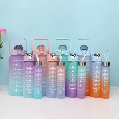 Equipped Anti-corrosion Coating 3pcs Plastic Water Bottle Set for Active Lifestyle