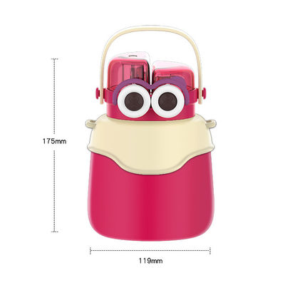 Stainless Steel Cute Insulated Water Bottle with Handle Big Eyes and Big Belly