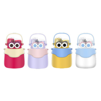 Stainless Steel Cute Insulated Water Bottle with Handle Big Eyes and Big Belly
