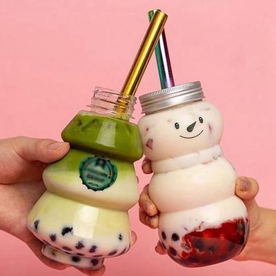 Christmas Gift Custom 300ml/500ml Plastic Water Bottle with Lovely Snowman Design