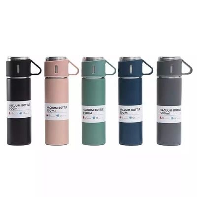 Double Wall Vacuum Flask Set with Two Cups Aqua Flask and Advantage of Gift Box Package