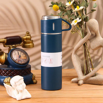 Christmas Custom Logo Travel Business Gift Set 500ml Capacity Stainless Steel Vacuum Flask