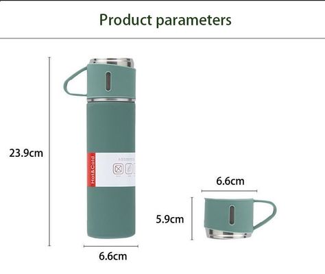 Metal Type Stainless Steel Business Insulated Water Flask 500ML Vacuum Mug Cup Bottle
