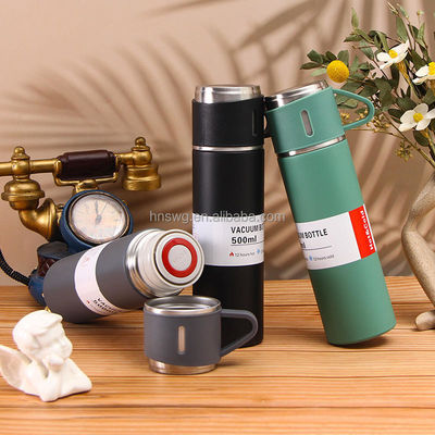 Metal Type Stainless Steel Business Insulated Water Flask 500ML Vacuum Mug Cup Bottle