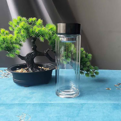Double Wall Glass Water Bottle High Borosilicate and Eco-friendly for Boiling Water