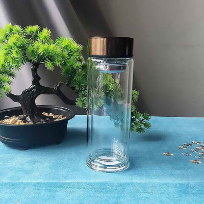 Double Wall Glass Water Bottle High Borosilicate and Eco-friendly for Boiling Water