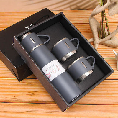 Corporate Business Gift Set 201 Stainless Steel Vacuum Flask with 3 Attachable Mugs