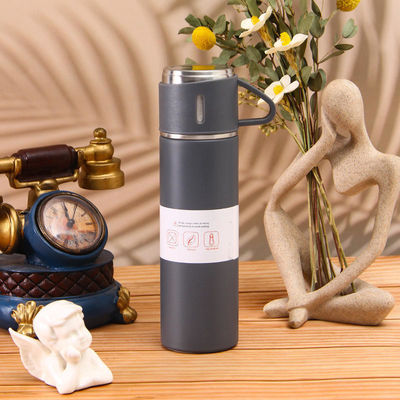 Corporate Business Gift Set 201 Stainless Steel Vacuum Flask with 3 Attachable Mugs