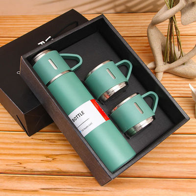 Corporate Business Gift Set 201 Stainless Steel Vacuum Flask with 3 Attachable Mugs