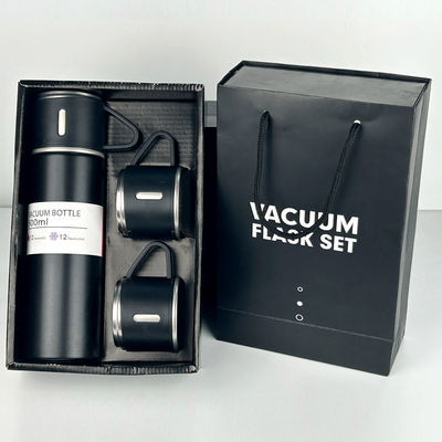 500ml Capacity Business Cup Stainless Steel Thermos Flasks Water Bottle With 3 Lids Pink