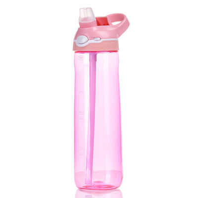 Colorful Sports Shaker with Straw Simple and Popular 25oz Tritan Plastic Water Bottle