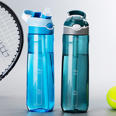 Colorful Sports Shaker with Straw Simple and Popular 25oz Tritan Plastic Water Bottle
