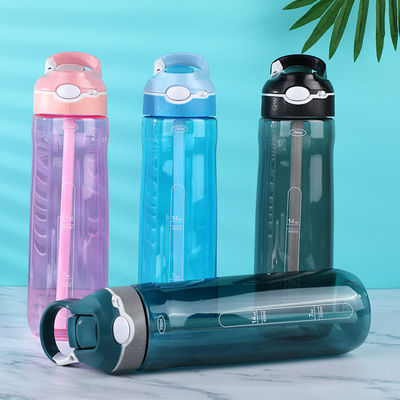 Colorful Sports Shaker with Straw Simple and Popular 25oz Tritan Plastic Water Bottle