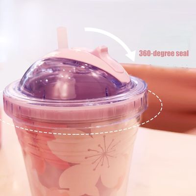 400g Double Wall Cup with Straw The Most Popular Fashion Custom Pattern Water Bottle
