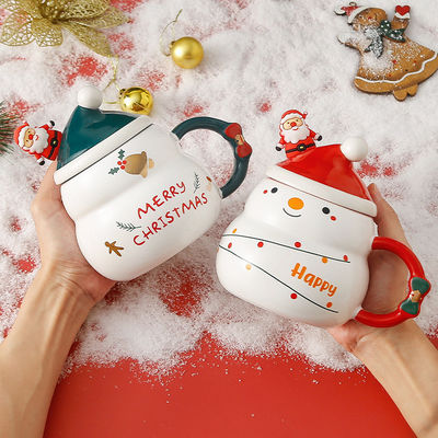 Creative Christmas Coffee Mugs 480ml Capacity Sublimation Printing Santa Claus Design