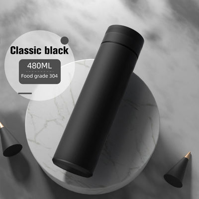 Customized Logo Accepted 304 Stainless Steel Thermos Cup with Temperature Display Cap