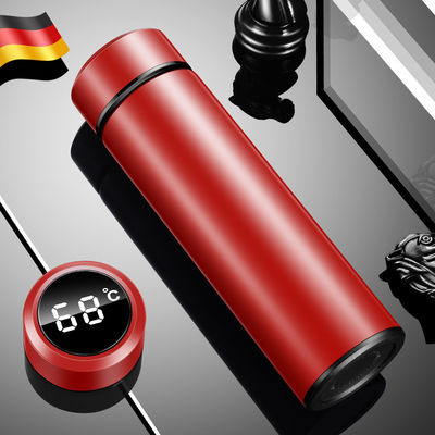 Customized Logo Accepted 304 Stainless Steel Thermos Cup with Temperature Display Cap