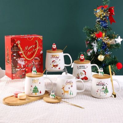 400ml Capacity Ceramic Mug Ideal for Daily and Cute Handmade Merry Christmas Gifts