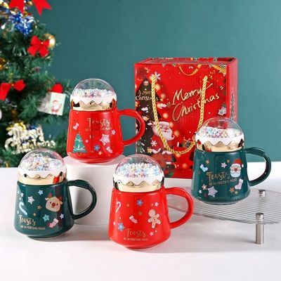 400ml Capacity Ceramic Mug Ideal for Daily and Cute Handmade Merry Christmas Gifts